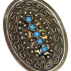 Vintage Brooch 1000 Pure Silver Filigreed Fine Jewelry JU20